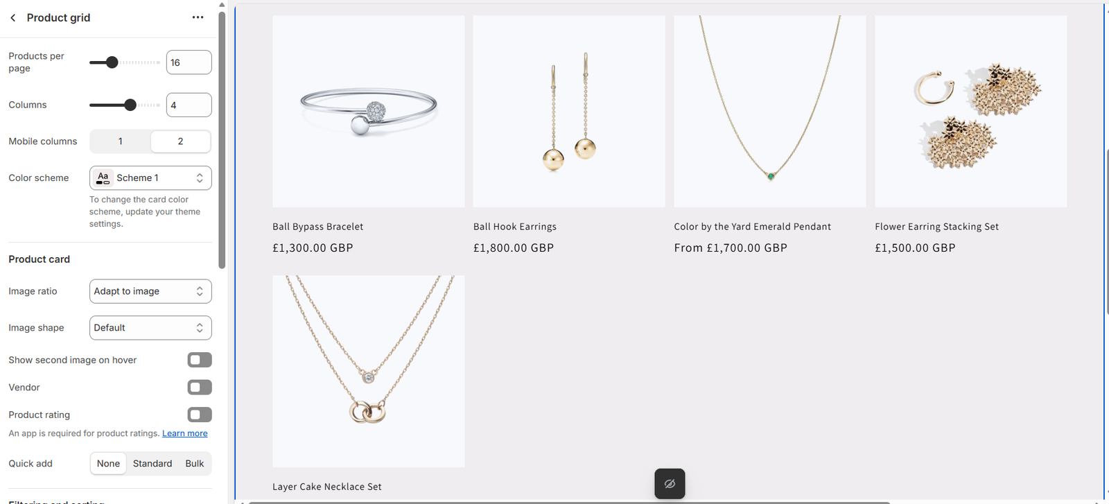 Product grid