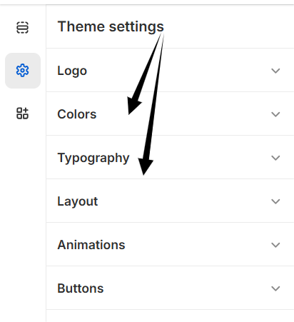 Theme settings